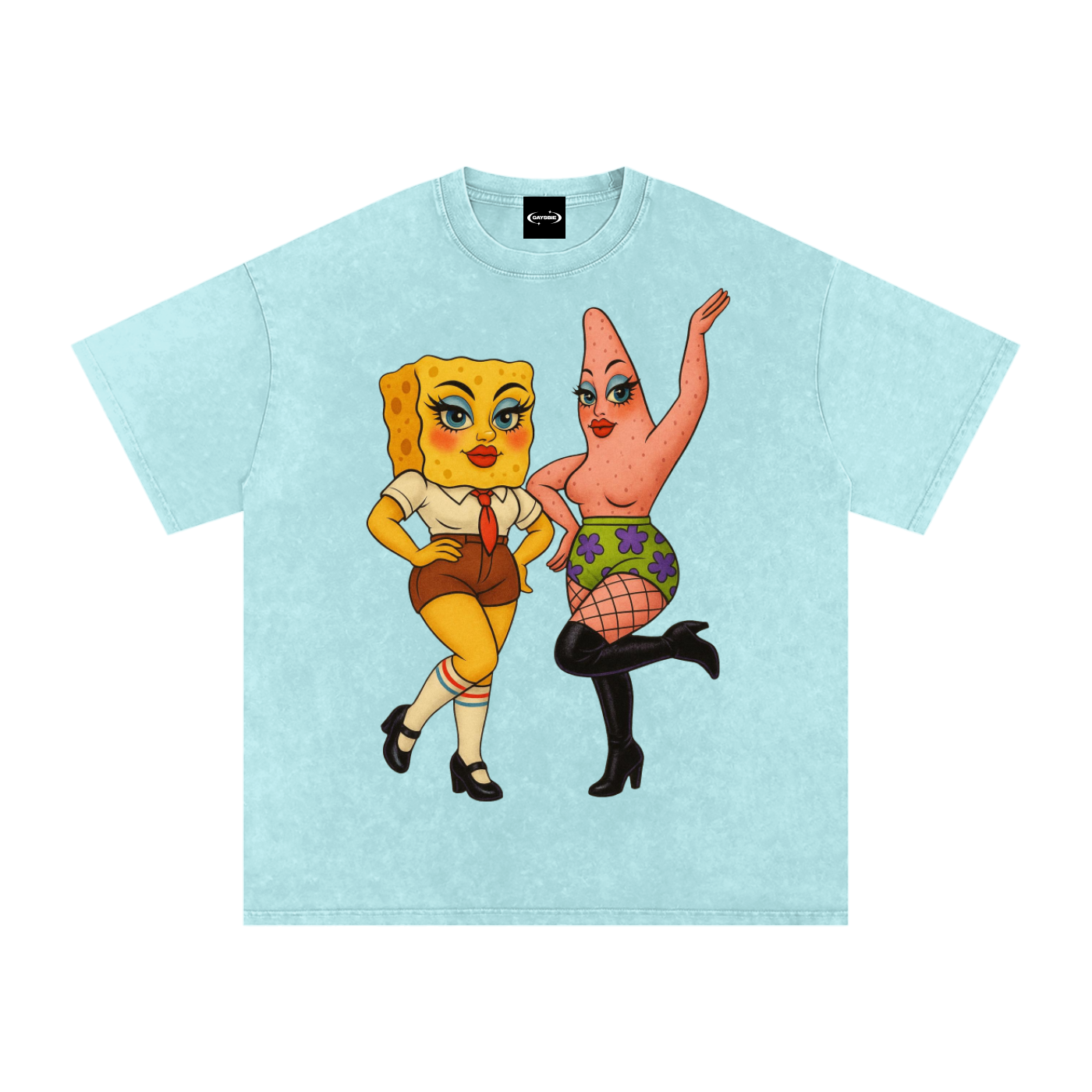 Oversize Tee Water Blue / S Sponge & Patty Premium Oversized Tee ~ GAYSBIE ODMPOD