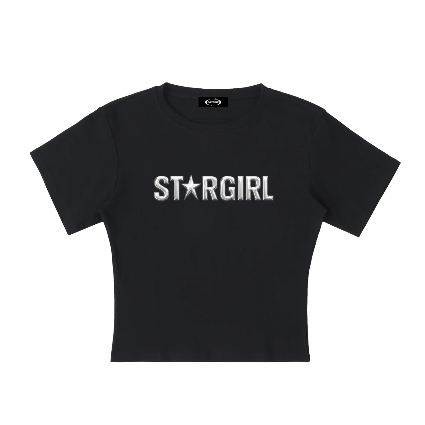 Black / S STARGIRL Baby Tee ~ GAYSBIE ODMPOD