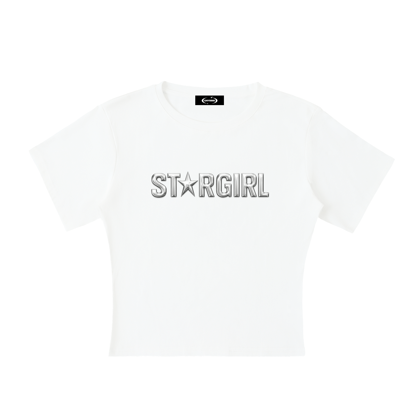 White / S STARGIRL Baby Tee ~ GAYSBIE ODMPOD