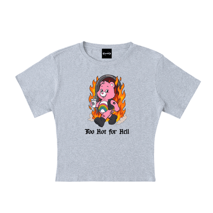 Baby Tee STONE / S TOO HOT FOR HELL BEAR Baby Tee ~ GAYSBIE PREMIUM MATERIALS
