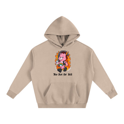 Premium Hood PEACHY / S TOO HOT FOR HELL BEAR Heavy Fleece Hoodie ~ GAYSBIE PREMIUM MATERIALS