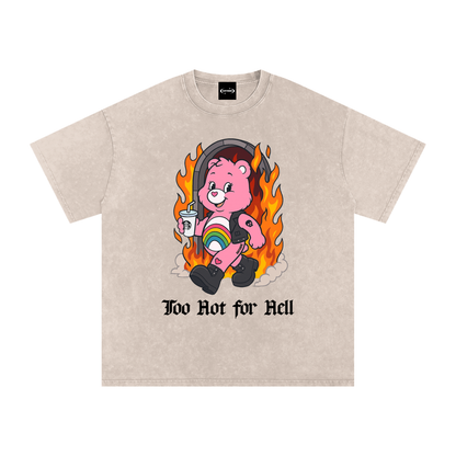 Oversize Tee PEACHY / S TOO HOT FOR HELL BEAR Premium Oversized Tee ~ GAYSBIE PREMIUM MATERIALS