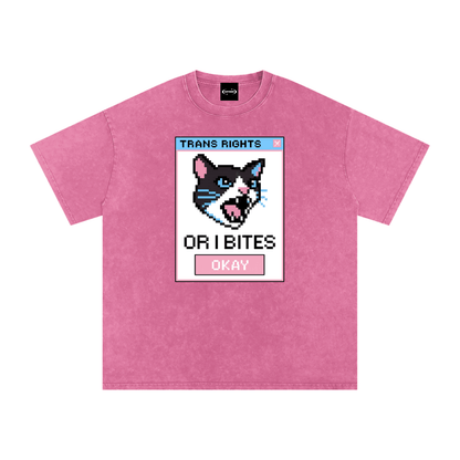 Oversize Tee BUBBELGUM / S Trans Rights Cat Premium Oversized Tee ~ GAYSBIE PREMIUM MATERIALS