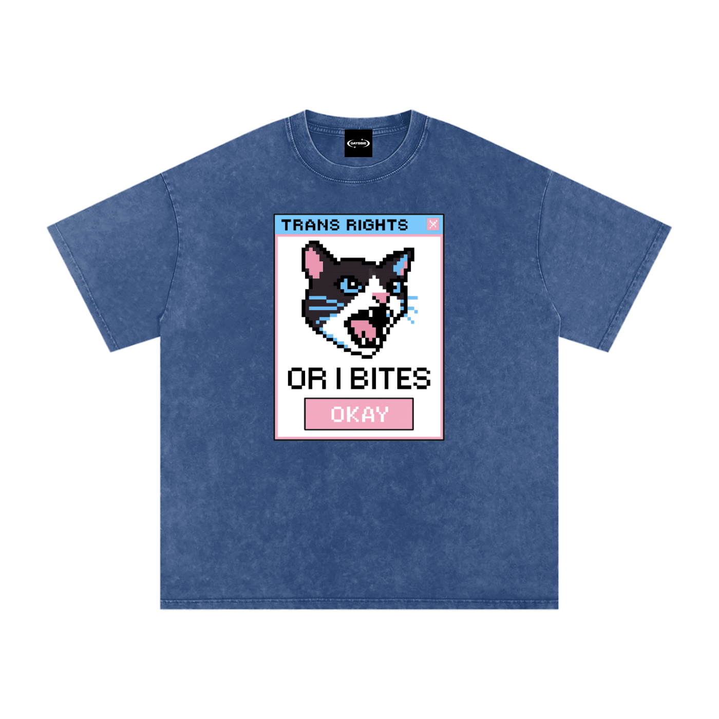 Oversize Tee ECLIPSE / S Trans Rights Cat Premium Oversized Tee ~ GAYSBIE PREMIUM MATERIALS