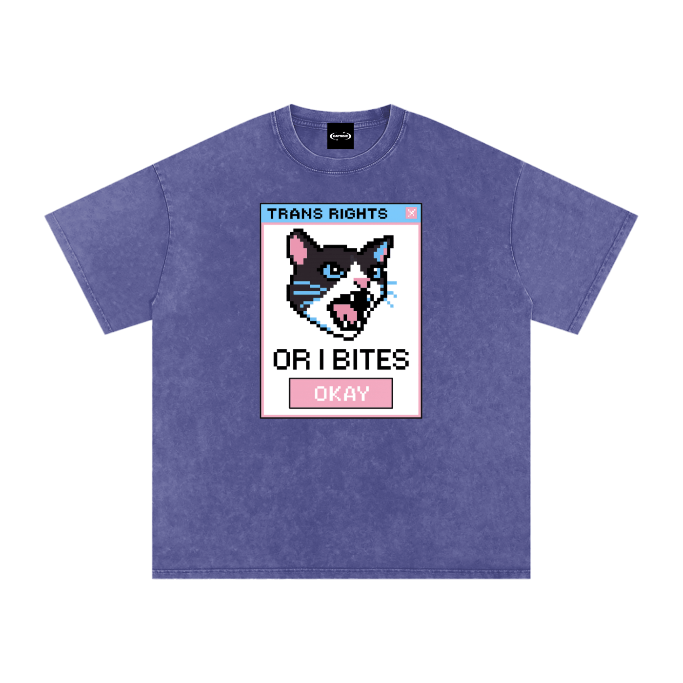 Oversize Tee GRAPE / S Trans Rights Cat Premium Oversized Tee ~ GAYSBIE PREMIUM MATERIALS