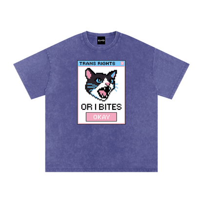 Oversize Tee GRAPE / S Trans Rights Cat Premium Oversized Tee ~ GAYSBIE PREMIUM MATERIALS