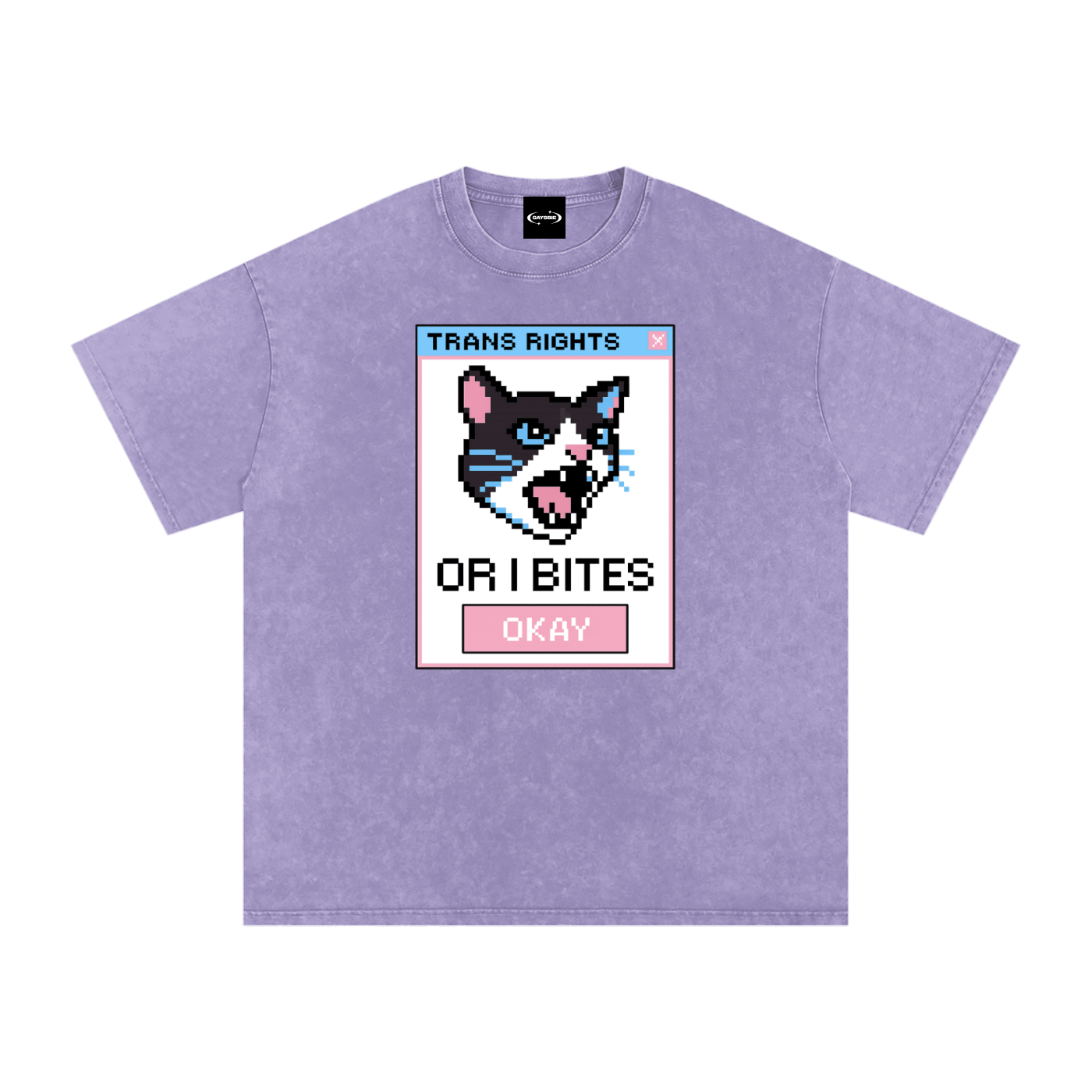 Oversize Tee LIGHT PURPLE / S Trans Rights Cat Premium Oversized Tee ~ GAYSBIE PREMIUM MATERIALS