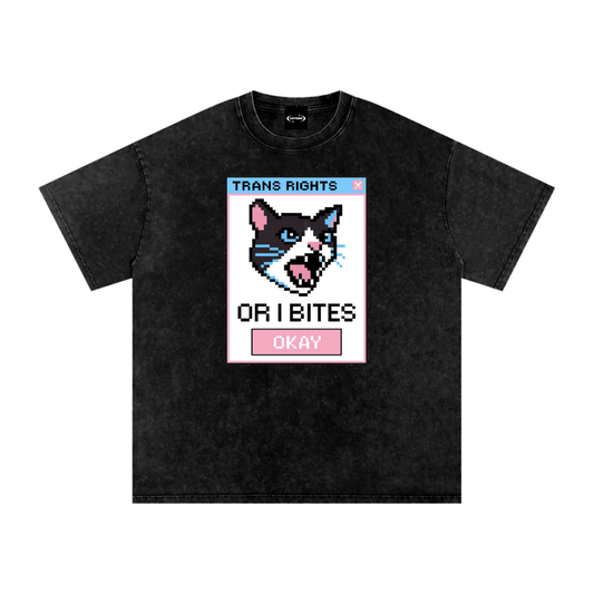 Oversize Tee MIDNIGHT / S Trans Rights Cat Premium Oversized Tee ~ GAYSBIE PREMIUM MATERIALS