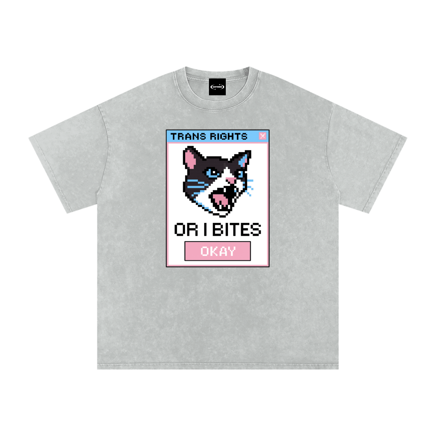 Oversize Tee SMOKE / S Trans Rights Cat Premium Oversized Tee ~ GAYSBIE PREMIUM MATERIALS