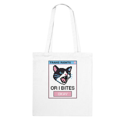 Tote Bag ICE TRANS RIGHTS CAT Tote Bag ~ GAYSBIE PREMIUM MATERIALS