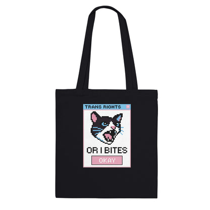 Tote Bag MIDNIGHT TRANS RIGHTS CAT Tote Bag ~ GAYSBIE PREMIUM MATERIALS