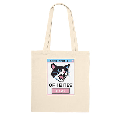 Tote Bag OATS TRANS RIGHTS CAT Tote Bag ~ GAYSBIE PREMIUM MATERIALS