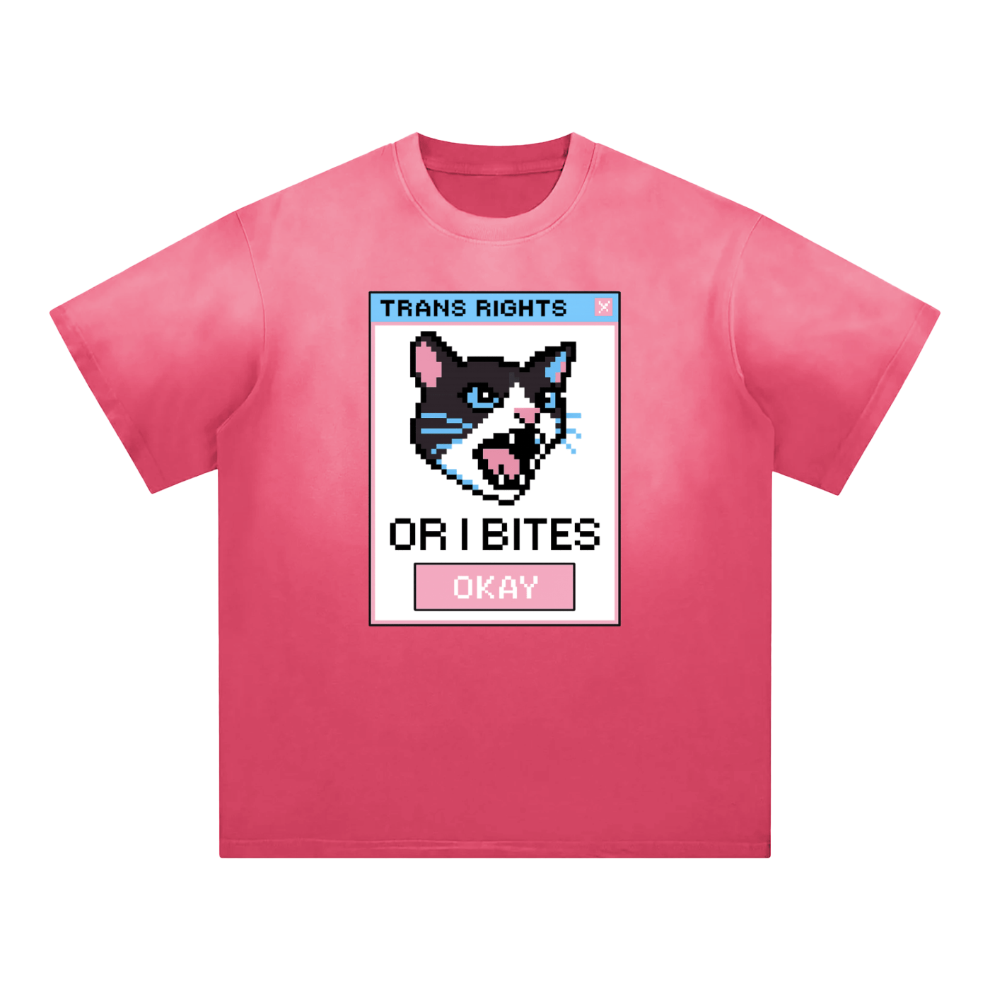 Rose Pink / S TRANS RIGHTS OR I BITE Premium Oversized Tee ~ GAYSBIE ODMPOD