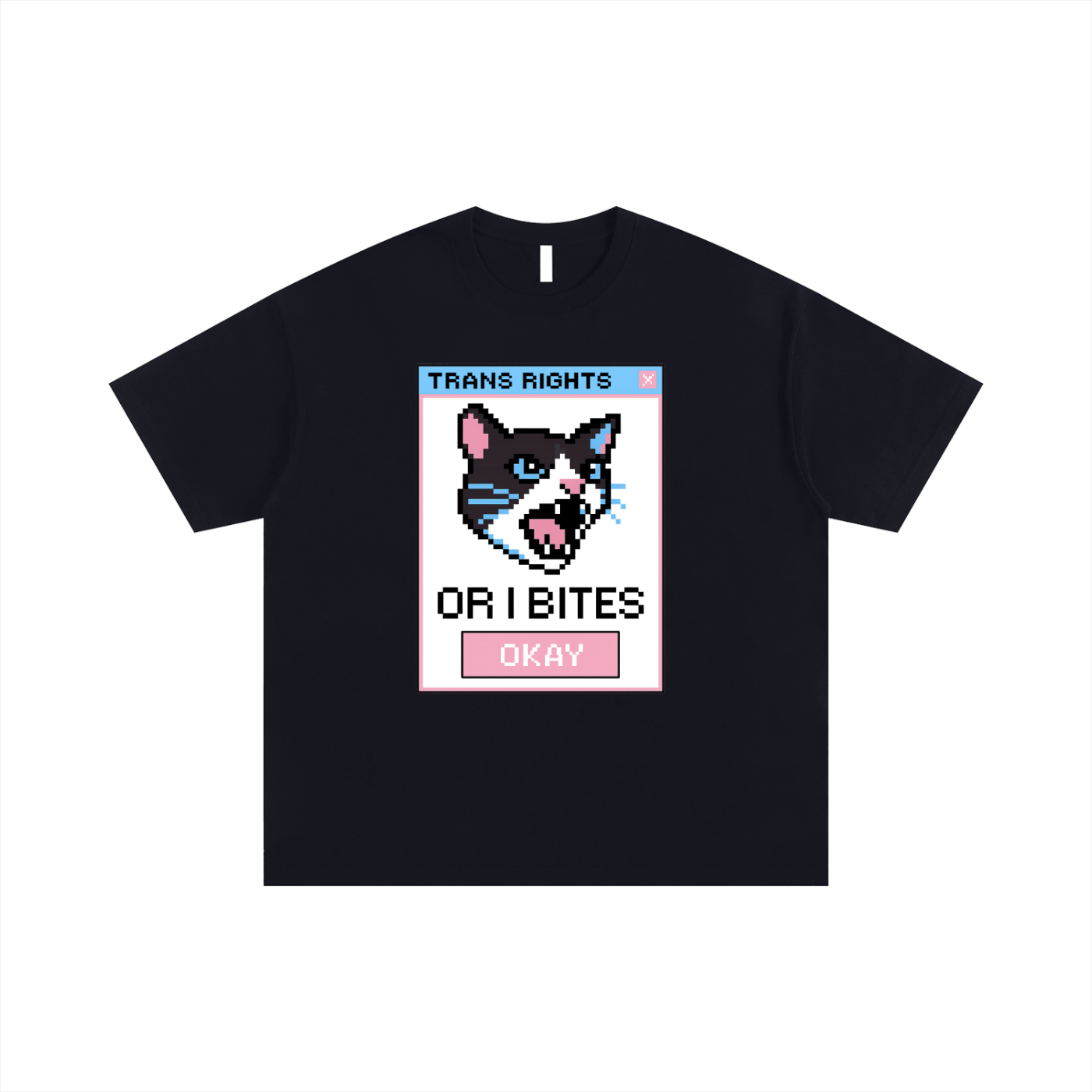 Black / S TRANS RIGHTS Oversize Signature Tee ~ GAYSBIE ODMPOD