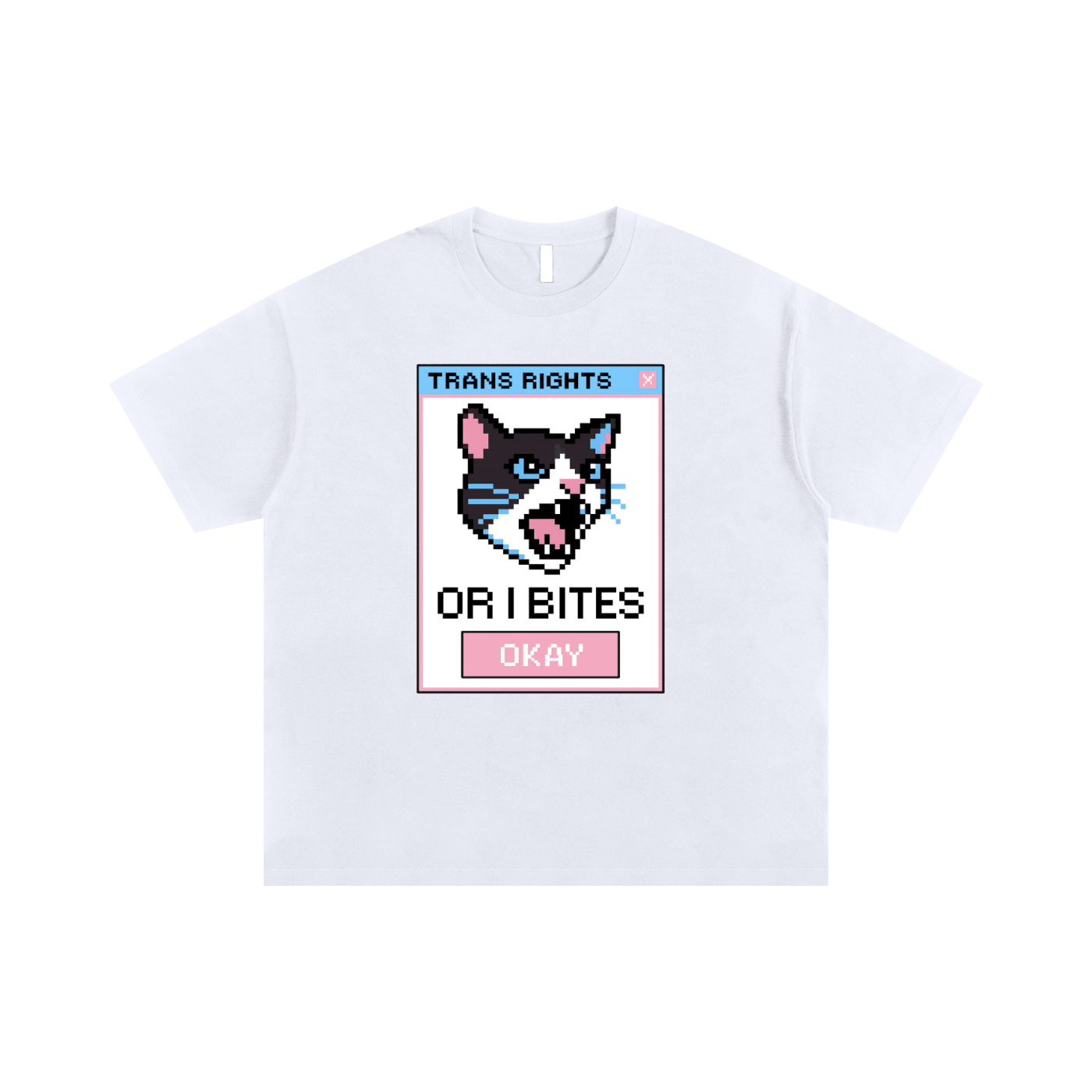 White / S TRANS RIGHTS Oversize Signature Tee ~ GAYSBIE ODMPOD