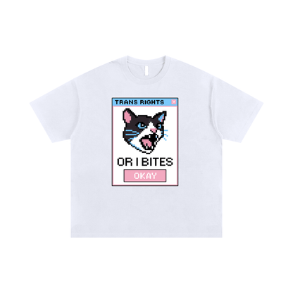White / S TRANS RIGHTS Oversize Signature Tee ~ GAYSBIE ODMPOD