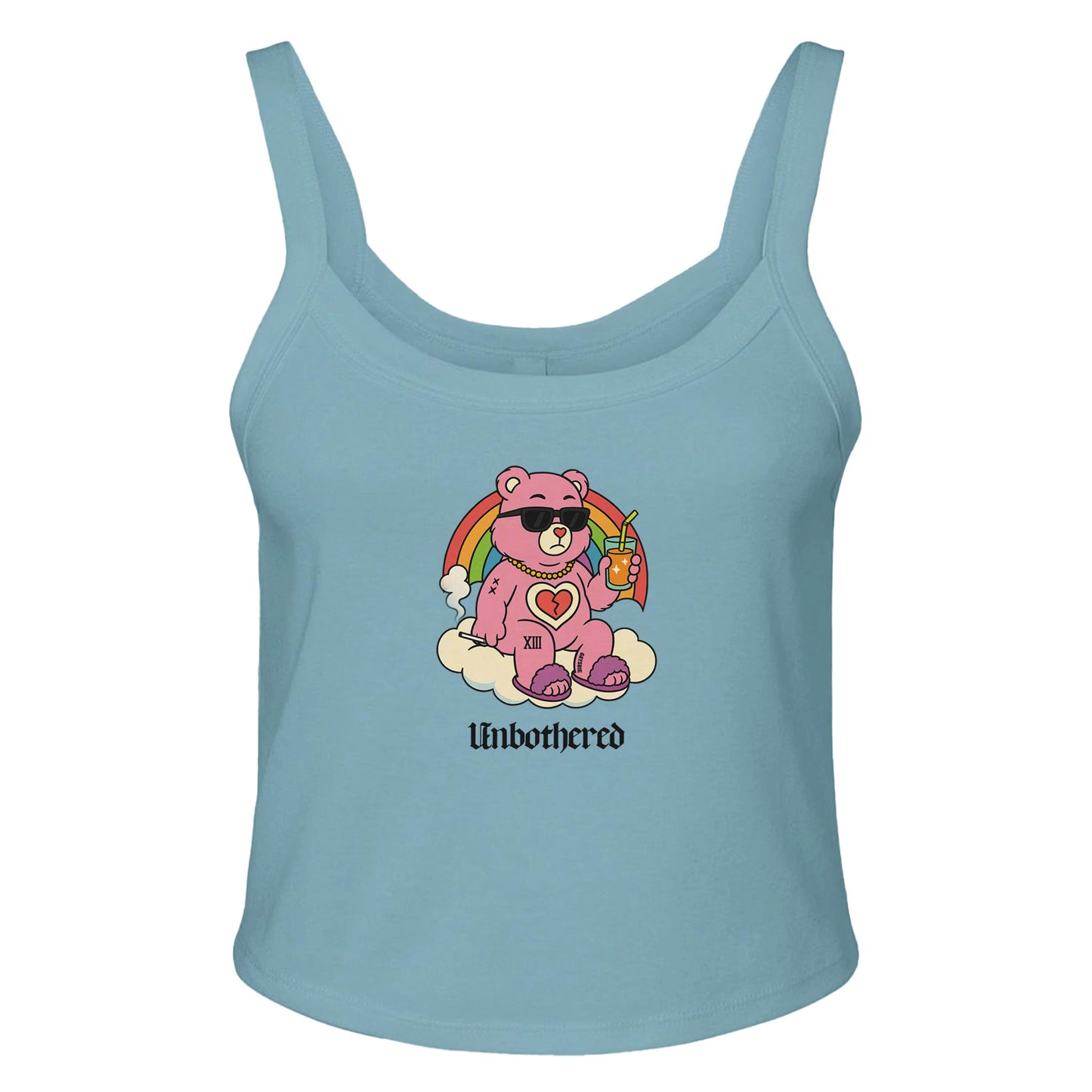 Ribbed Tank BLUE / XS UNBOTHERED BEAR Baby Ribbed Tank ~ GAYSBIE PREMIUM MATERIALS