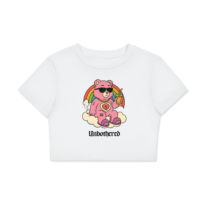 Crop Tee ICE / XS UNBOTHERED BEAR Crop Tee ~ GAYSBIE PREMIUM MATERIALS