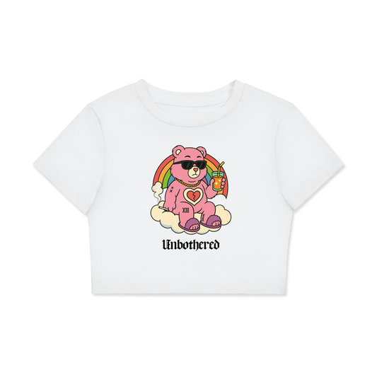 Crop Tee ICE / XS UNBOTHERED BEAR Crop Tee ~ GAYSBIE PREMIUM MATERIALS