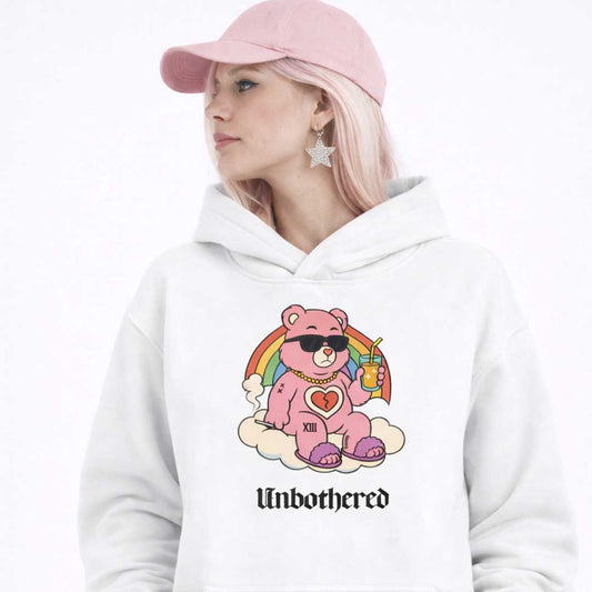 Premium Hood UNBOTHERED BEAR Heavy Fleece Hoodie ~ GAYSBIE PREMIUM MATERIALS
