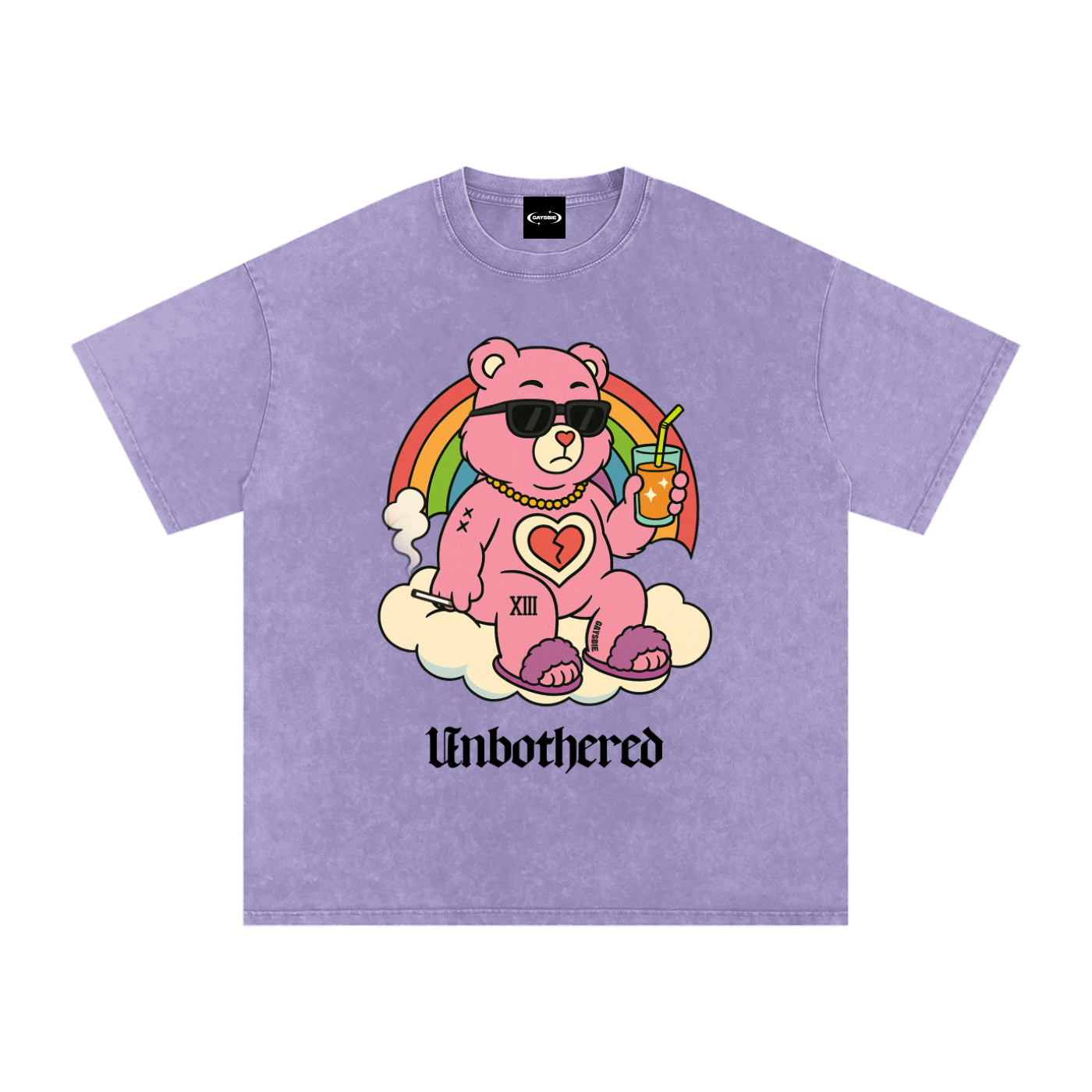 Oversize Tee GRAPE / S UNBOTHERED BEAR Premium Oversized Tee ~ GAYSBIE PREMIUM MATERIALS