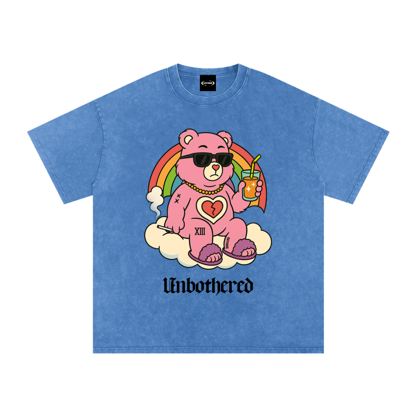 Oversize Tee OCEAN / S UNBOTHERED BEAR Premium Oversized Tee ~ GAYSBIE PREMIUM MATERIALS