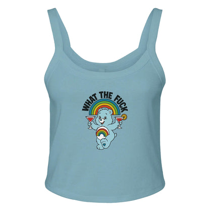 RIBBED TANK BLUE / XS WHAT THE FUCK BEAR Baby Ribbed Tank ~ GAYSBIE PREMIUM MATERIALS