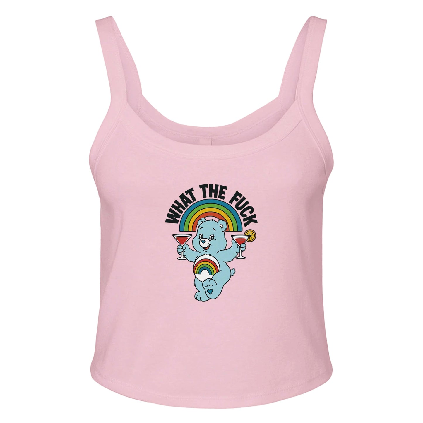 RIBBED TANK BLUSH / XS WHAT THE FUCK BEAR Baby Ribbed Tank ~ GAYSBIE PREMIUM MATERIALS