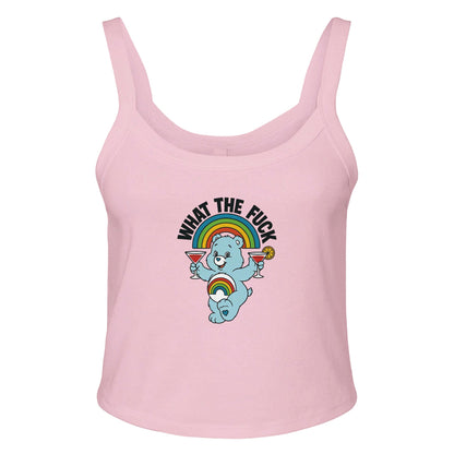 RIBBED TANK BLUSH / XS WHAT THE FUCK BEAR Baby Ribbed Tank ~ GAYSBIE PREMIUM MATERIALS