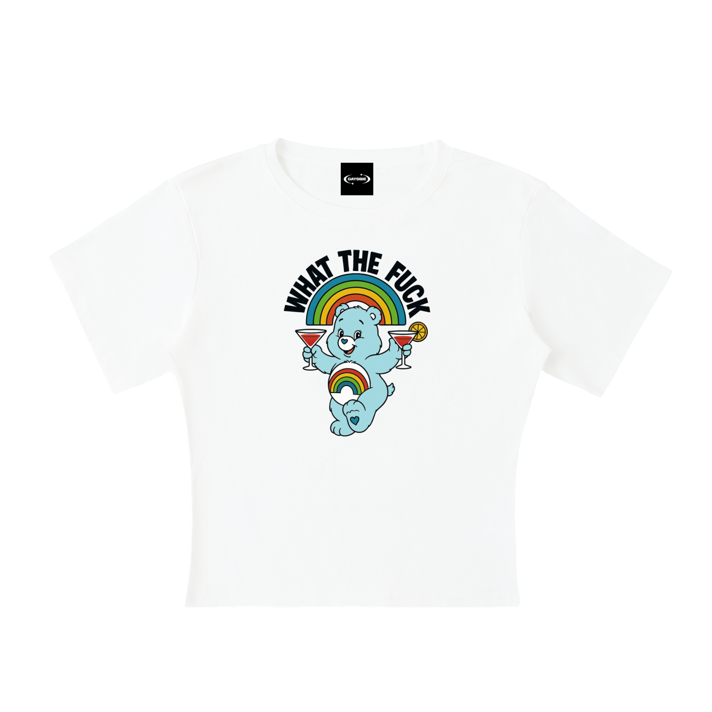 Baby Tee ICE / S WHAT THE FUCK BEAR Baby Tee ~ GAYSBIE PREMIUM MATERIALS