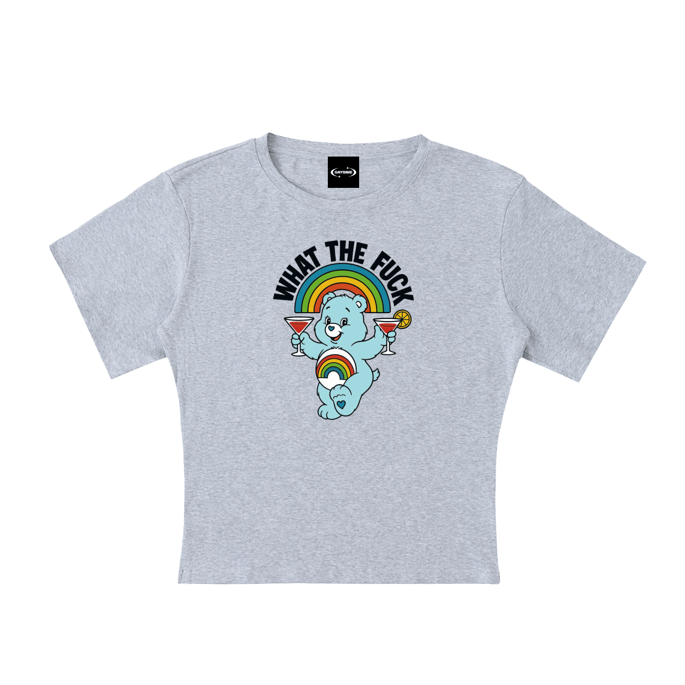 Baby Tee STONE / S WHAT THE FUCK BEAR Baby Tee ~ GAYSBIE PREMIUM MATERIALS