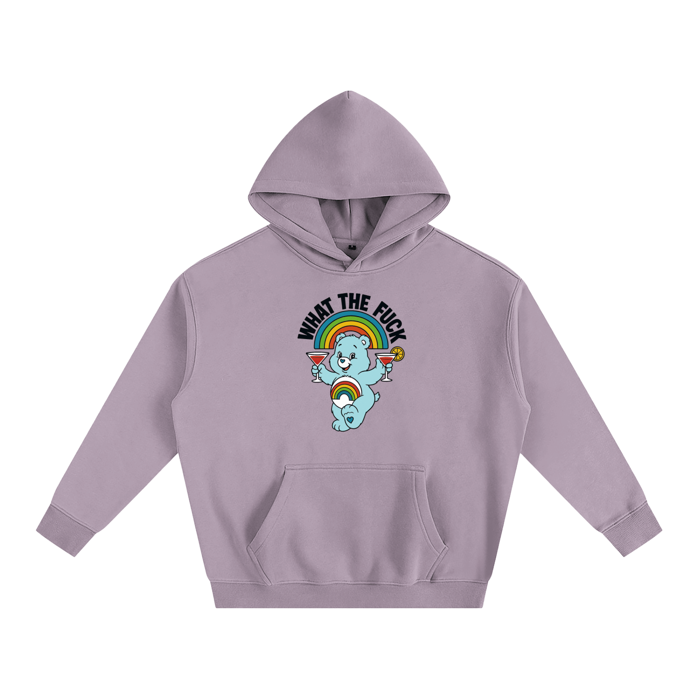 Premium Hood GRAPE / S WHAT THE FUCK BEAR Heavy Fleece Hoodie ~ GAYSBIE PREMIUM MATERIALS