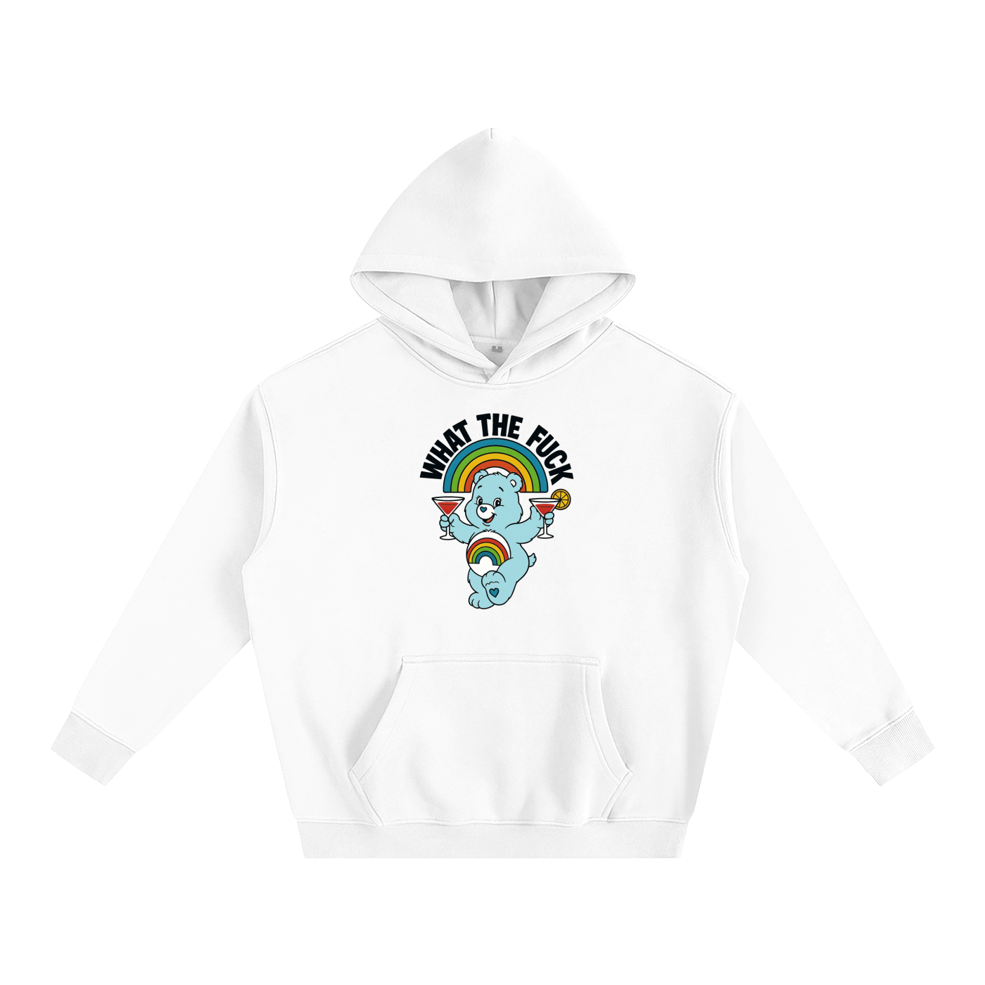 Premium Hood ICE / S WHAT THE FUCK BEAR Heavy Fleece Hoodie ~ GAYSBIE PREMIUM MATERIALS