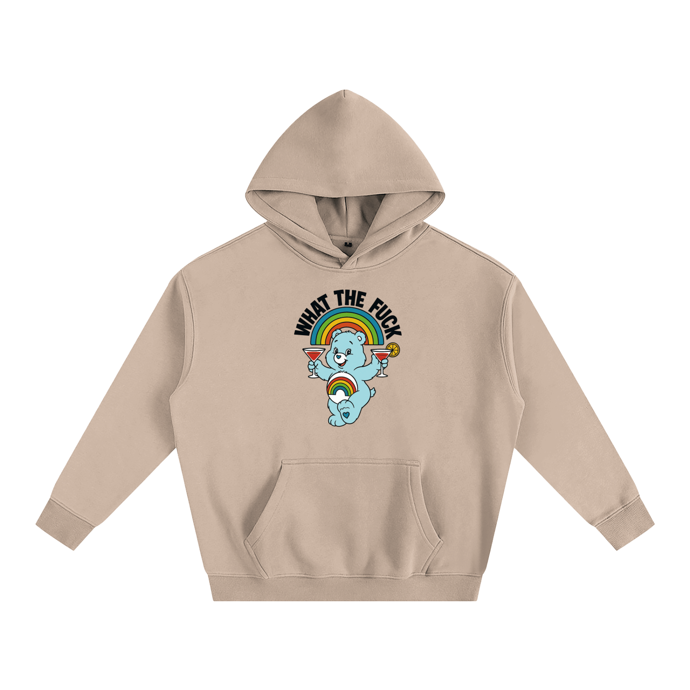 Premium Hood PEACHY / S WHAT THE FUCK BEAR Heavy Fleece Hoodie ~ GAYSBIE PREMIUM MATERIALS