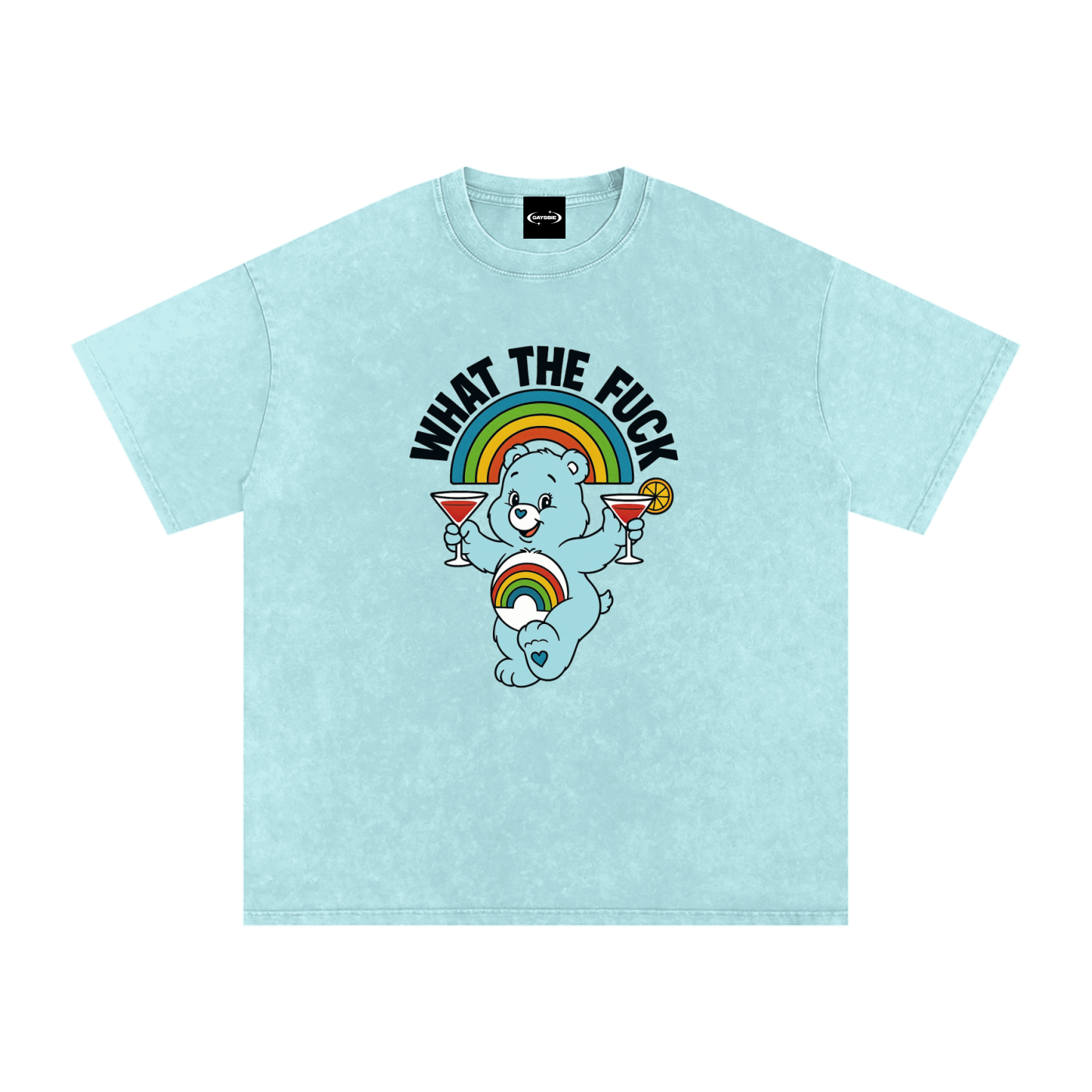 Oversize Tee SKY / S WHAT THE FUCK BEAR Premium Oversized Tee ~ GAYSBIE PREMIUM MATERIALS
