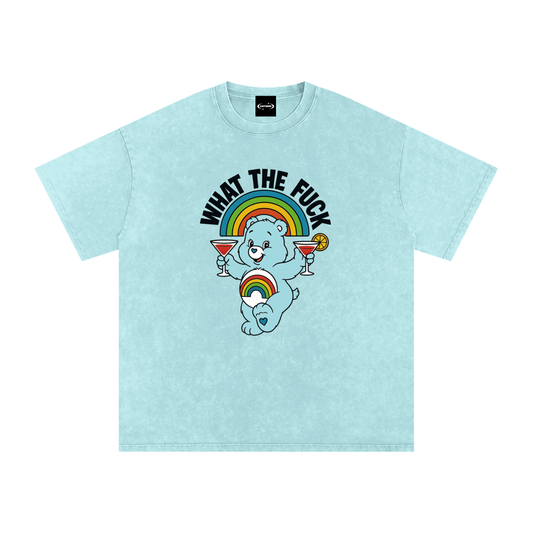 Oversize Tee SKY / S WHAT THE FUCK BEAR Premium Oversized Tee ~ GAYSBIE PREMIUM MATERIALS