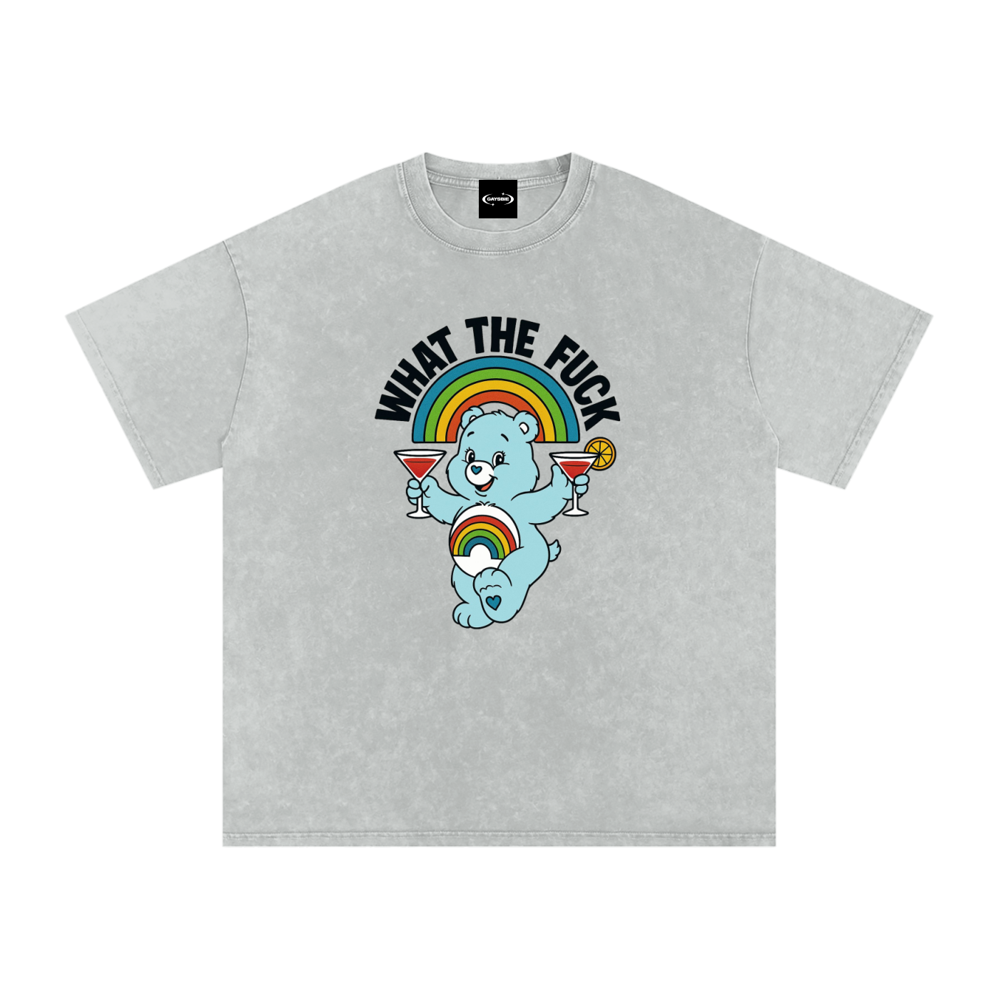 Oversize Tee SMOKE / S WHAT THE FUCK BEAR Premium Oversized Tee ~ GAYSBIE PREMIUM MATERIALS
