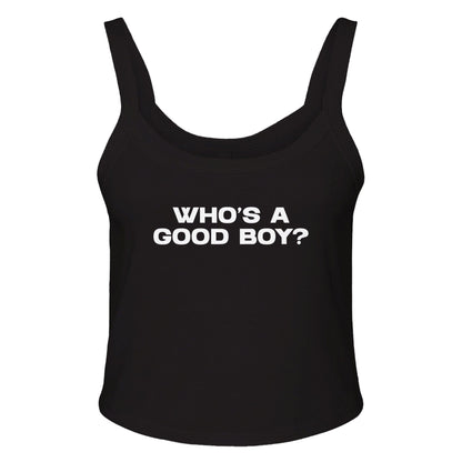 Ribbed Tank MIDNIGHT / XS WHO'S A GOOD BOY? Baby Ribbed Tank ~ GAYSBIE GAYSBIE SHOP
