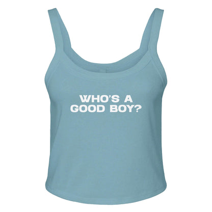 Ribbed Tank SKY / XS WHO'S A GOOD BOY? Baby Ribbed Tank ~ GAYSBIE GAYSBIE SHOP